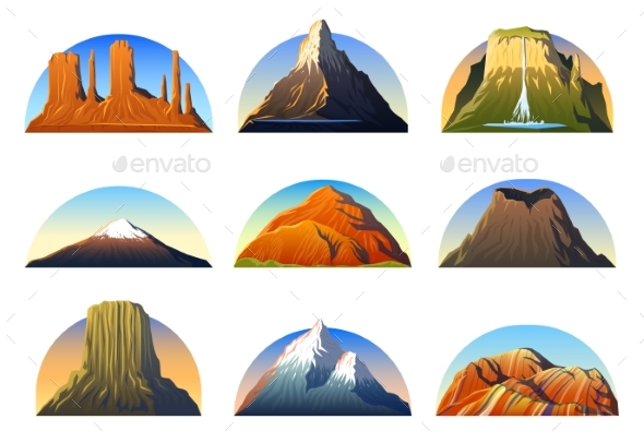 Mountains Peaks, Landscape Early in a Daylight - Nature Conceptual