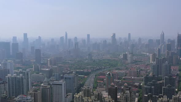 Shanghai City Aerial, China Construction alt