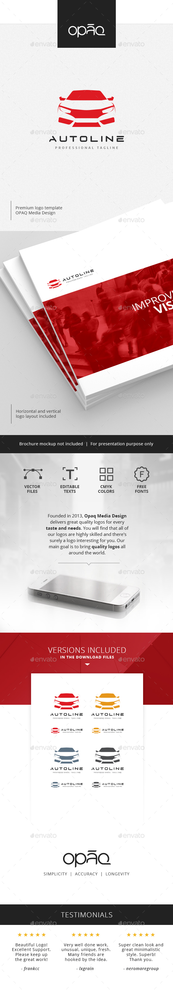 Automobile Car Line Logo - Objects Logo Templates