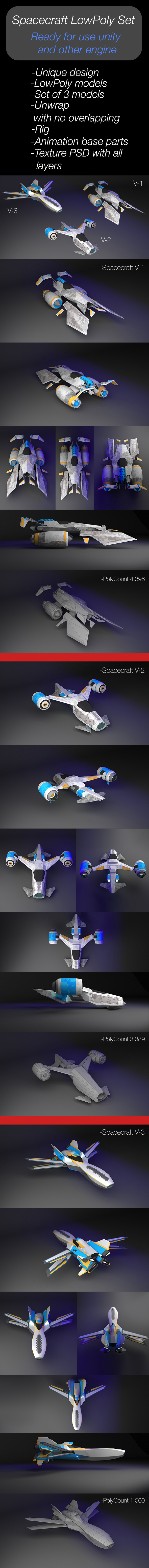 Spacecraft LowPoly Set - 3Docean 21381701
