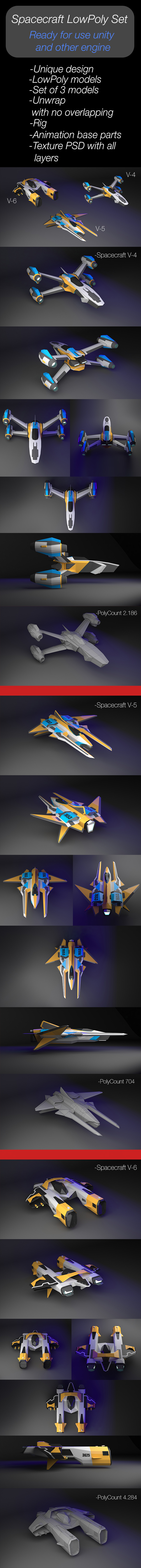 Spacecraft LowPoly Set - 3Docean 21381836