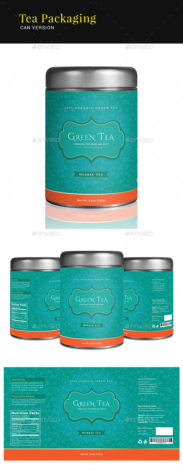 Tea Packaging Label - Packaging Print Templates
