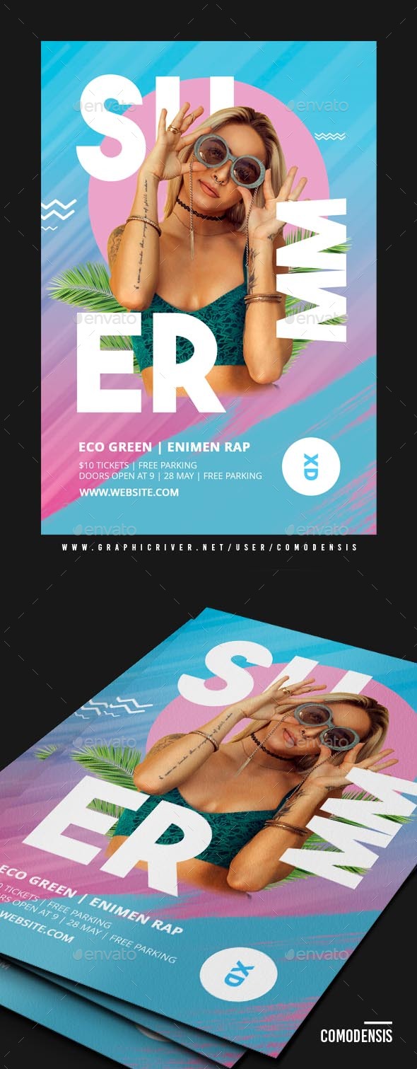 Neon Bright Guest DJ Club Flyer - Clubs & Parties Events