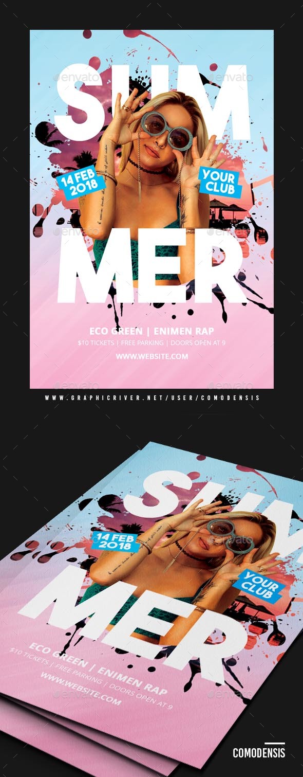 Neon Bright Guest DJ Club Flyer - Clubs & Parties Events
