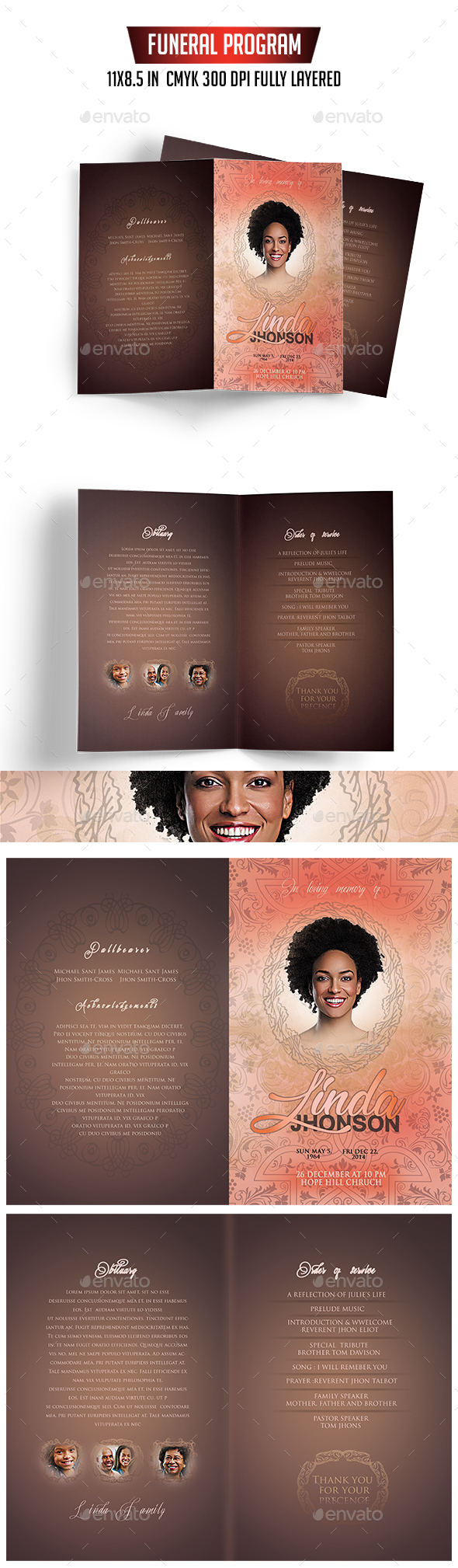 Funeral Program Template - Informational Brochures