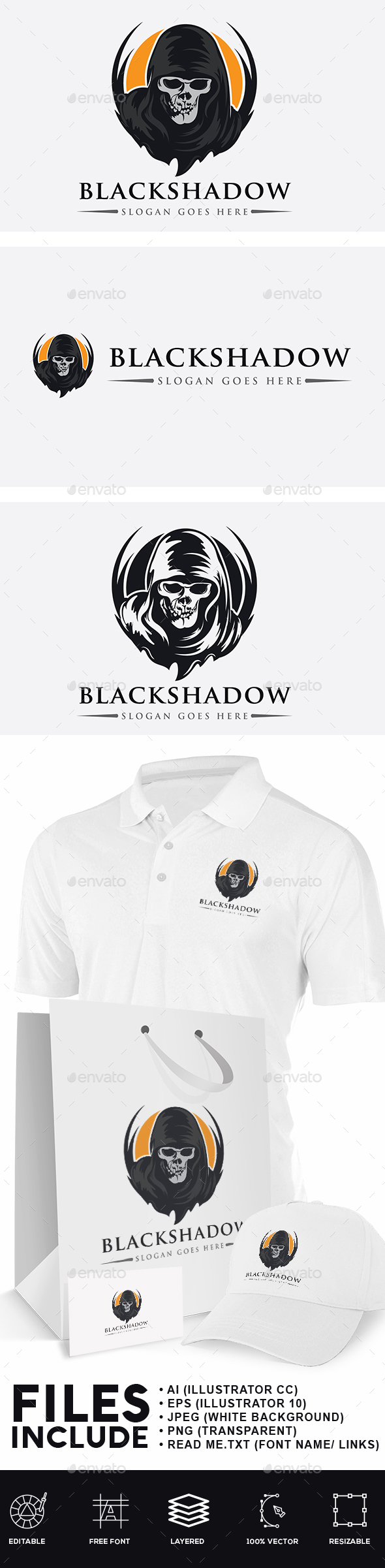 Black Shadow Logo - Humans Logo Templates
