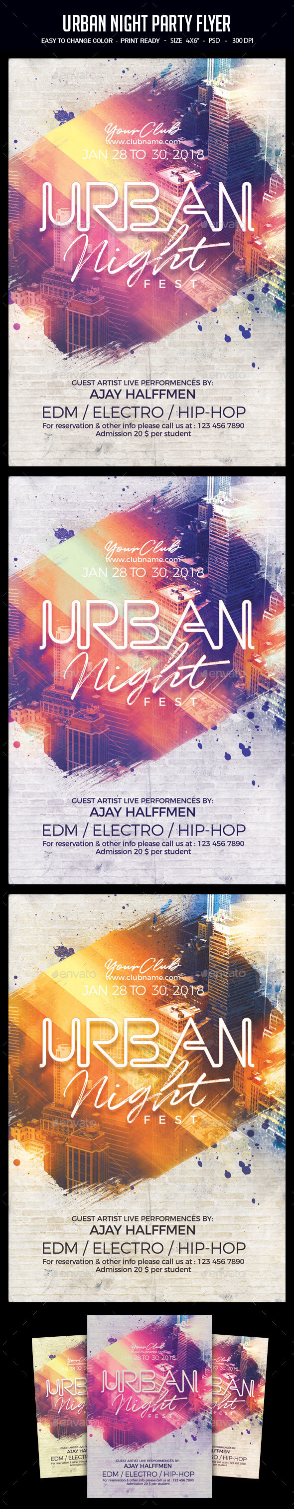 Urban Night Party Flyer - Clubs & Parties Events