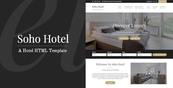 Soho Hotel - Responsive HTML Template