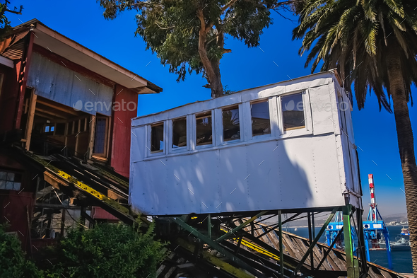 Passenger funicular in Valparaiso - Stock Photo - Images