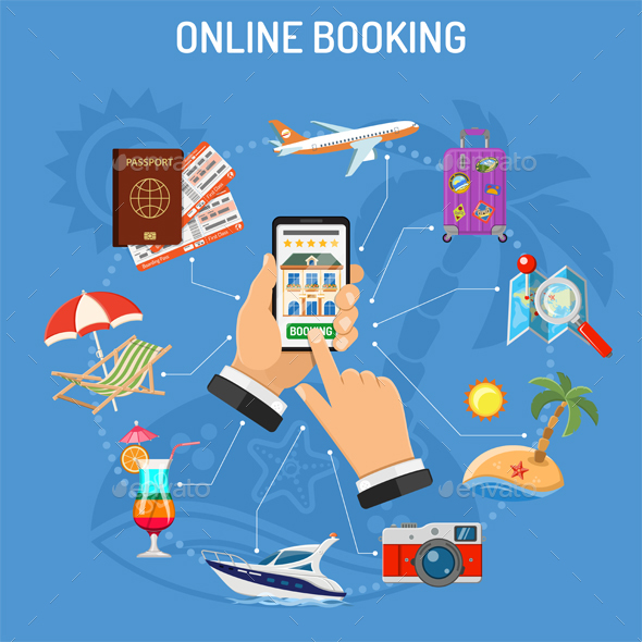Online Booking Hotel - Travel Conceptual