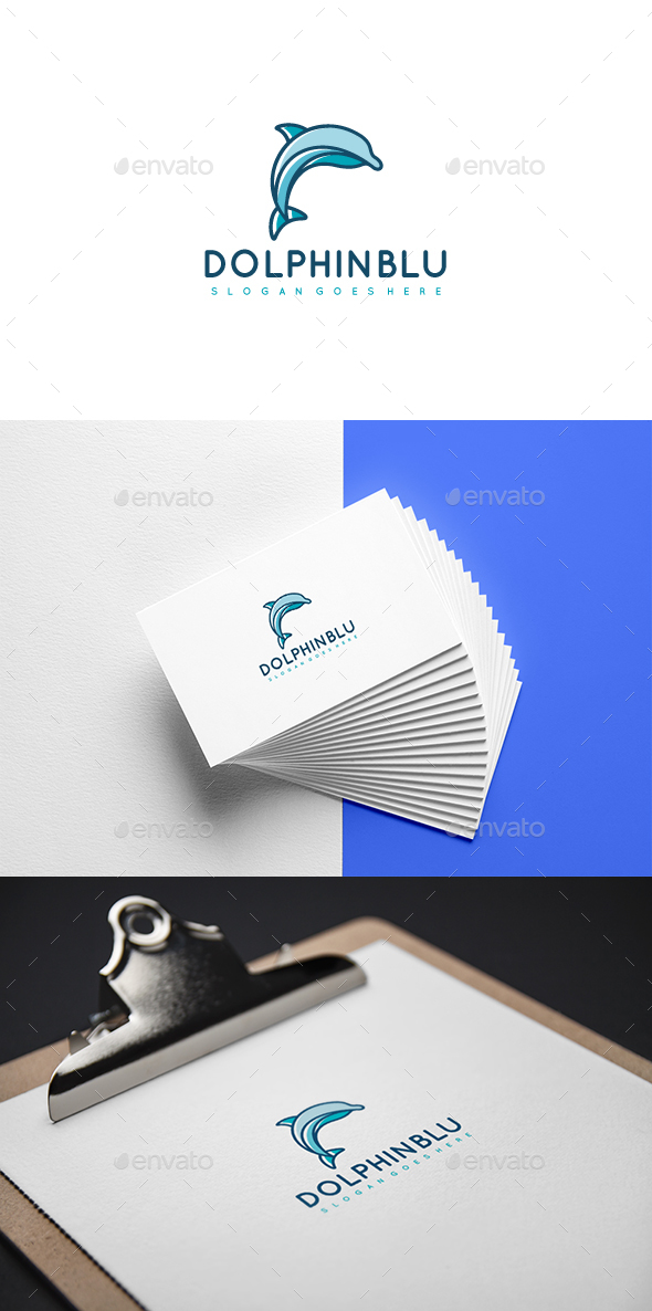 Blue Dolphin Logo - Animals Logo Templates