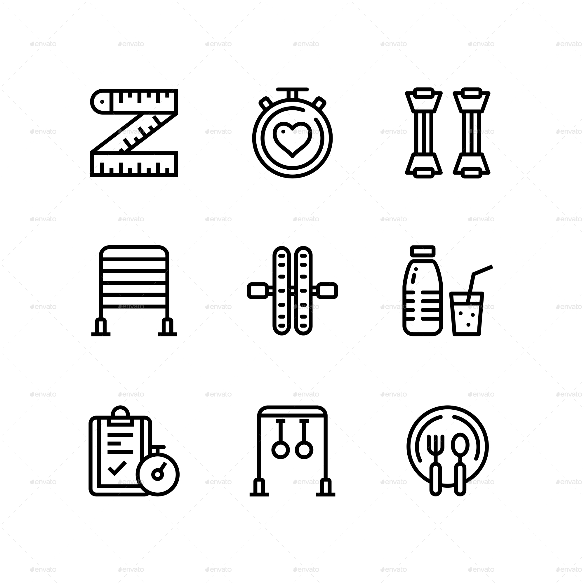 Workout, Fitness, Gym Icons for Web and Mobile Design Pack 5 in Web Icons - product preview 1