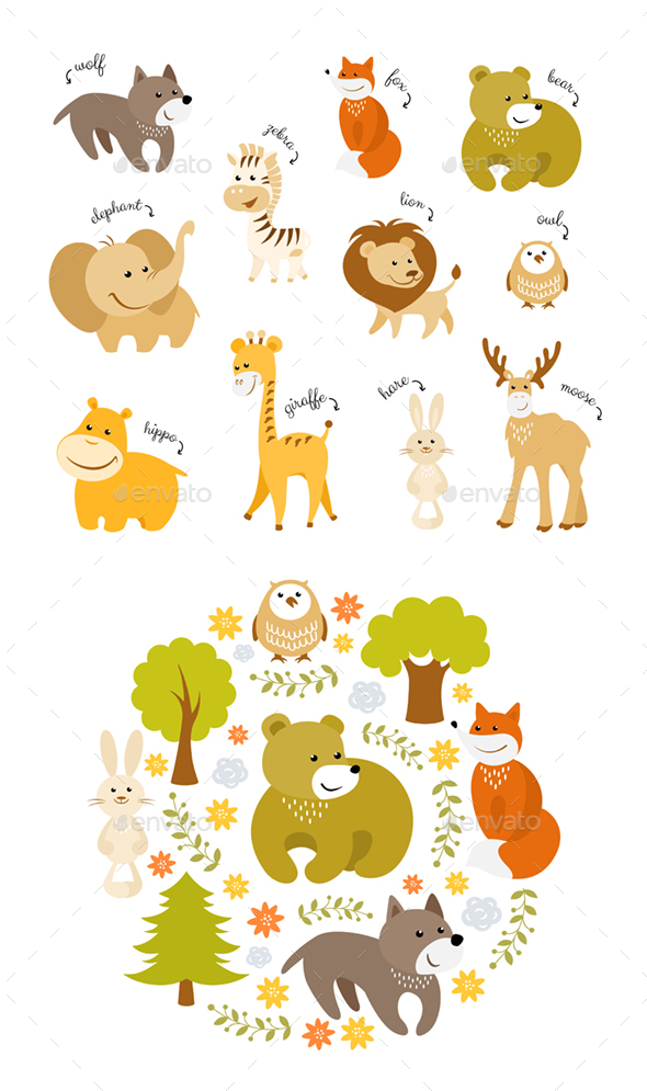 Animals Vector Set - Animals Characters