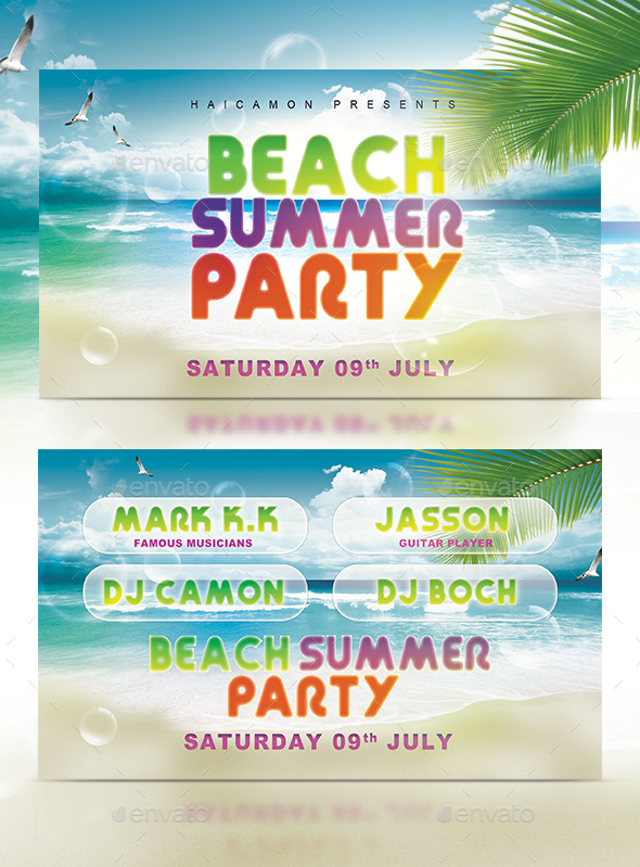 Beach Summer Party Flyer - Clubs & Parties Events