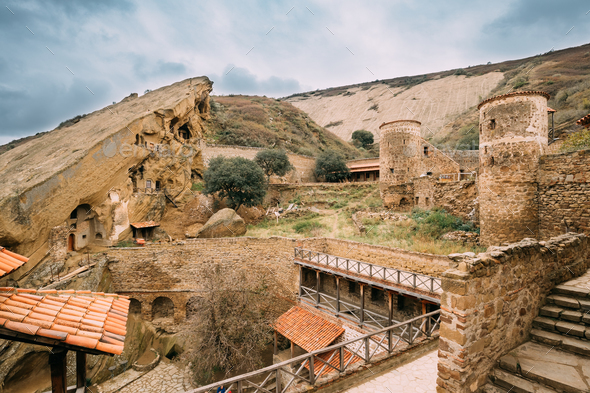 Kakheti Region, Georgia. Ancient Rock-hewn Georgian Orthodox Dav - Stock Photo - Images