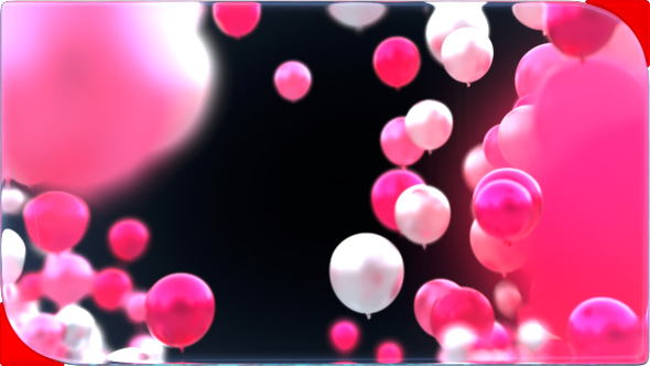 Glossy Pink Party Balloons Transition
