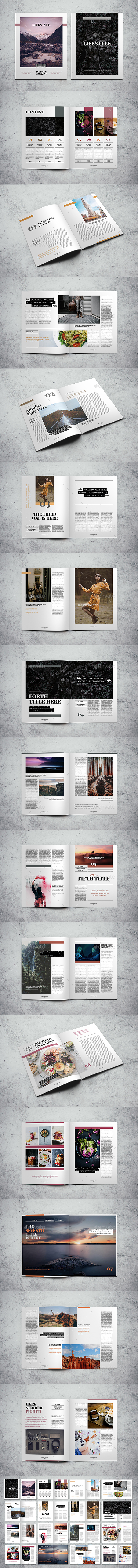 Lifestyle Magazine Indesign Template - Magazines Print Templates