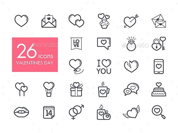 Valentine day and wedding set icons - Web Icons