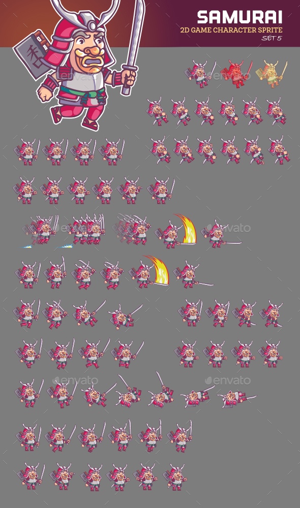 Samurai Game Sprite - Sprites Game Assets