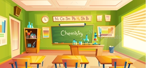 Vector School Laboratory Classroom Interior - Miscellaneous Vectors