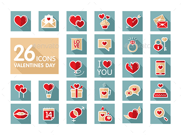 Valentine day and wedding set icons - Web Icons