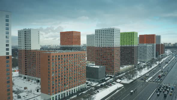 Modern Urban Residential Area in Winter alt