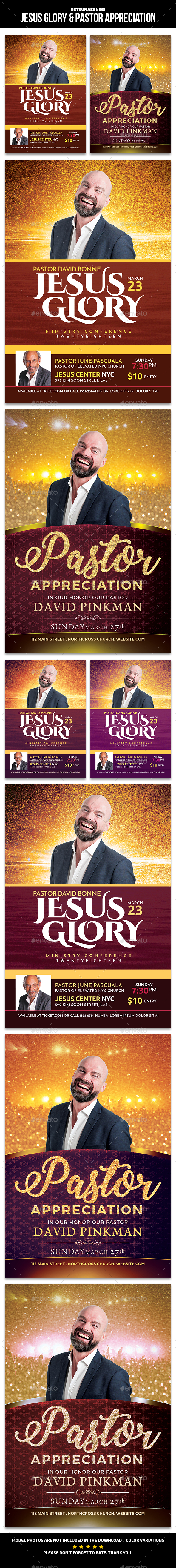 Jesus Glory & Pastor Appreciation Church Flyer - Church Flyers