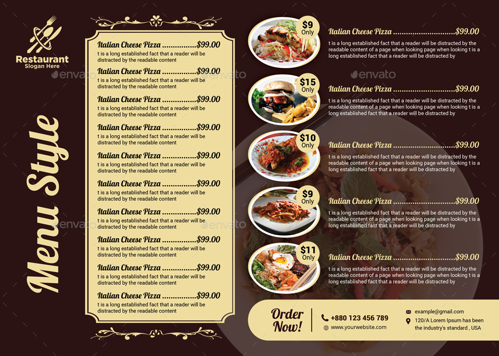 Restaurant Menu, Print Templates | GraphicRiver