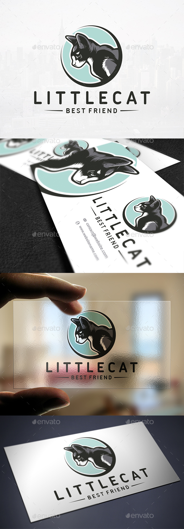 Illustrative Cat Logo Template - Animals Logo Templates