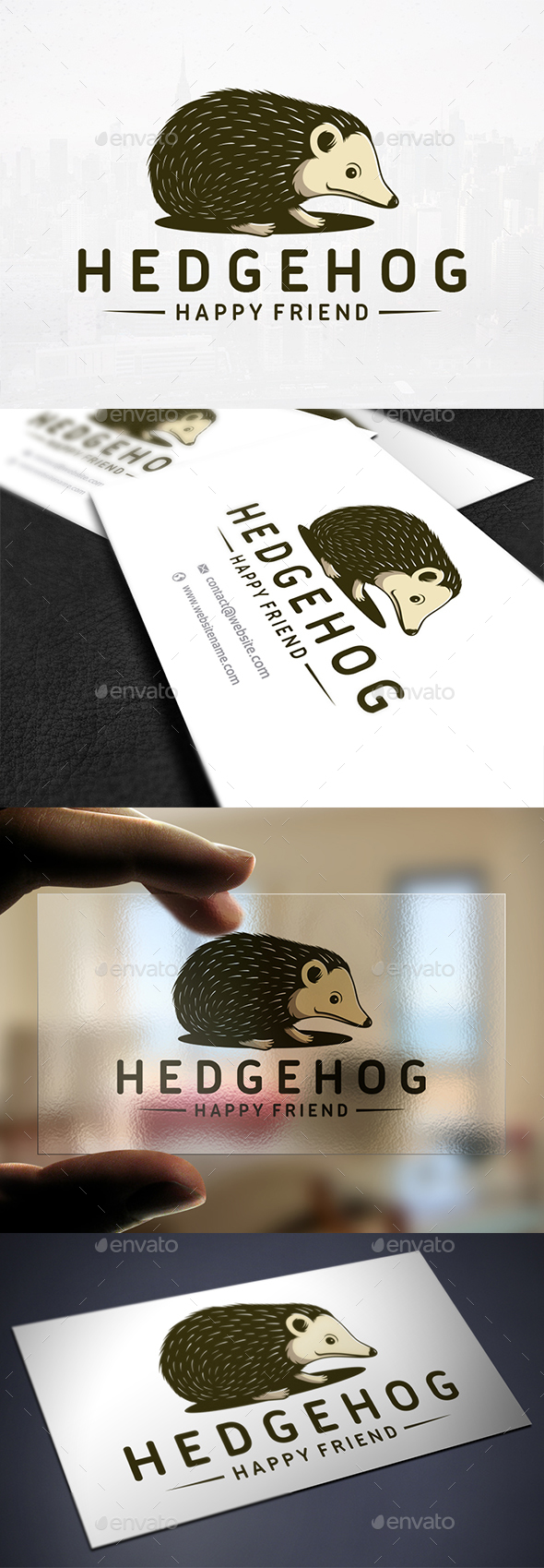 Illustrative Hedgehog Logo Template - Animals Logo Templates