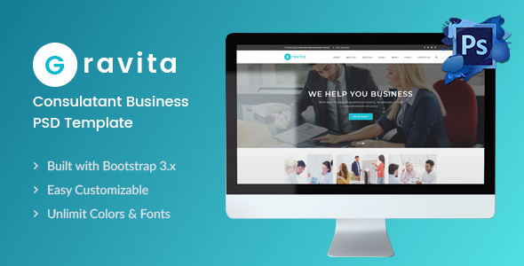 Gravita - Finance & Consulting, Accounting PSD Template