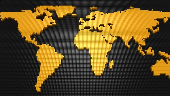 Cubes Formed A Map Of The Earth alt