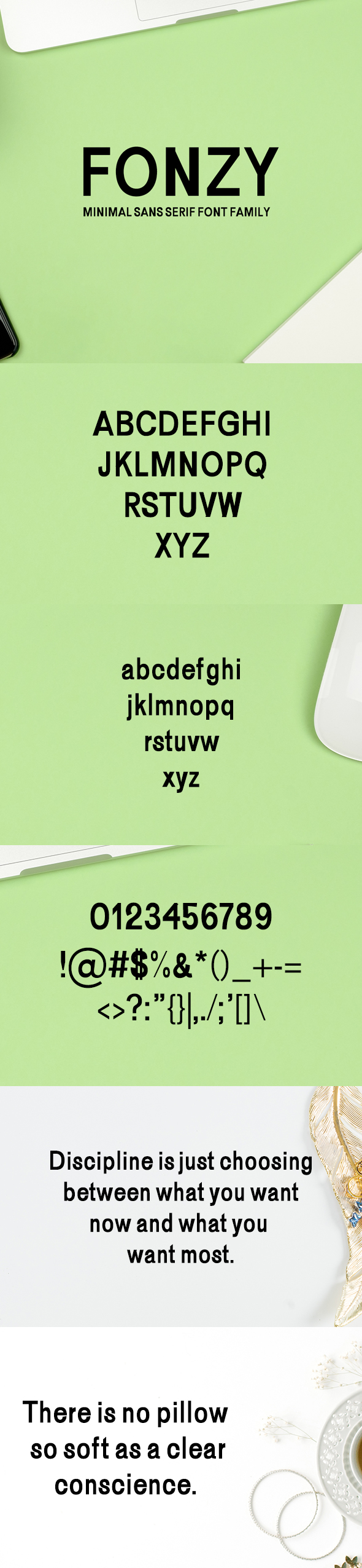 Fonzy Minimal Sans Serif 5 Font Pack - Sans-Serif Fonts
