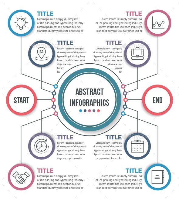 Abstract Business Infographics (10 Steps) - Infographics