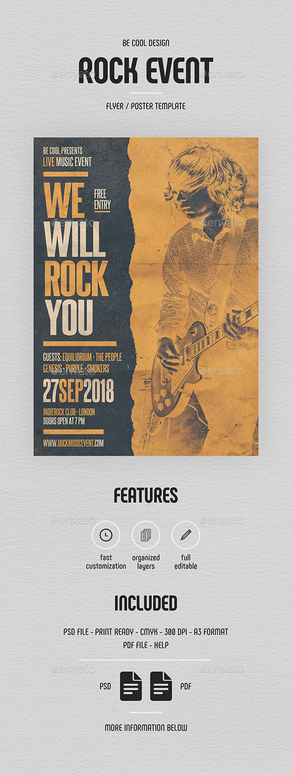 Rock Flyer/Poster - Concerts Events