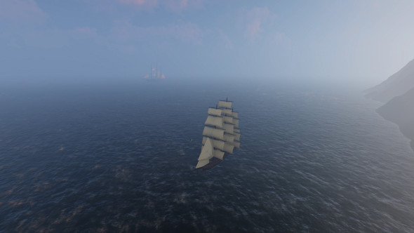 Sailing Ship with Fog