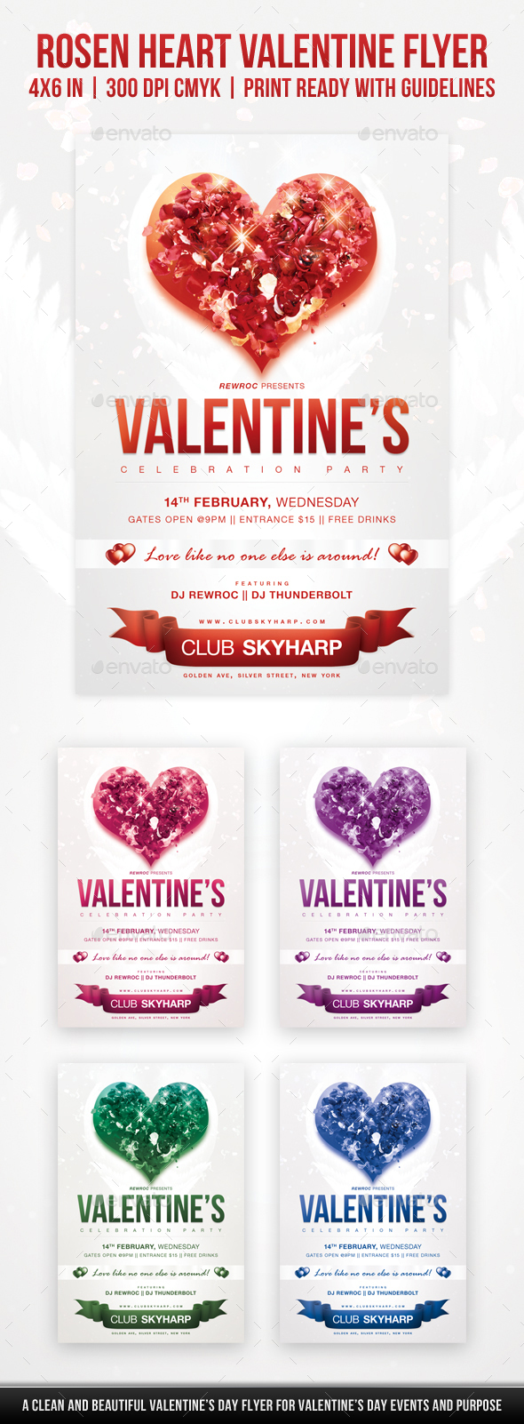Rosen Heart Valentine Flyer - Holidays Events