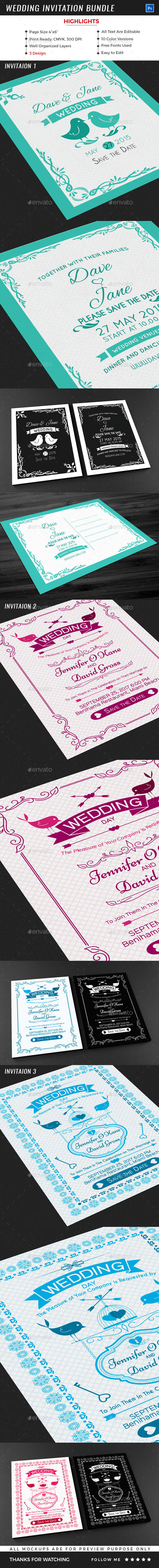 Wedding Invitation Bundle - Weddings Cards & Invites