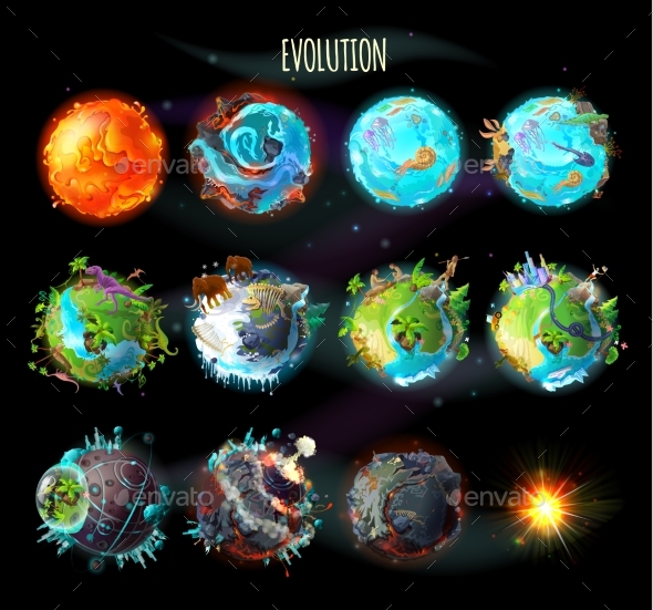 Evolution of Earth Vector Concept Illustration - Miscellaneous Conceptual
