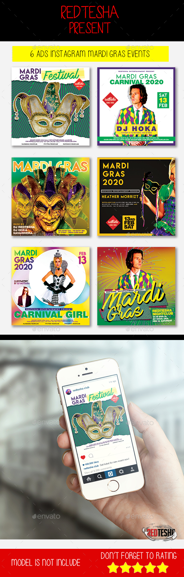 Mardi Gras Instagram - Banners & Ads Web Elements