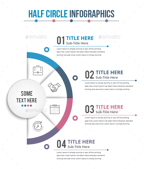 Half Business Circle Infographics (4 Steps) - Infographics