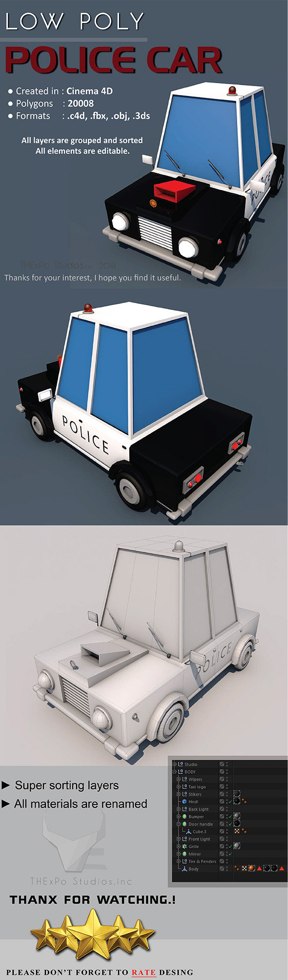 Low Poly Police - 3Docean 21396219