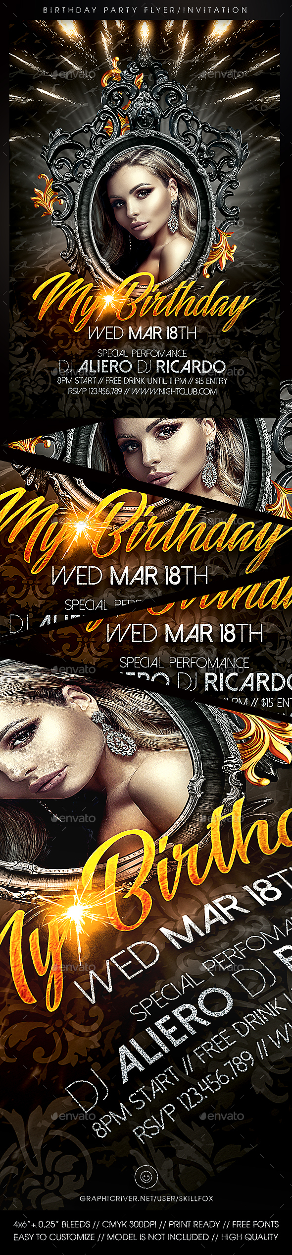 Birthday Party | Invitation Flyer Template - Events Flyers