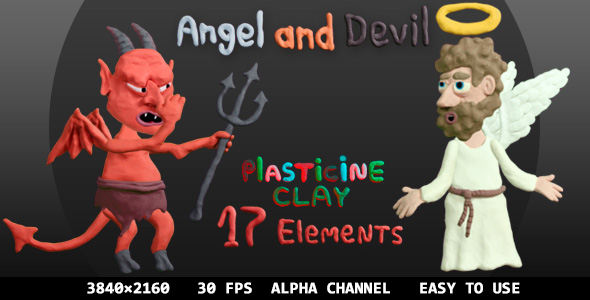 Angel And Devil Plasticine Clay (17 Elements) alt