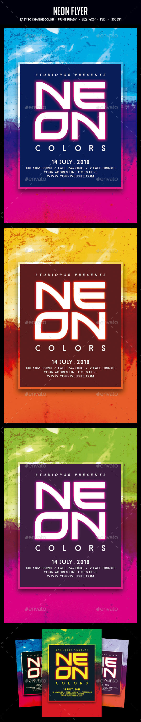 Neon Flyer - Clubs & Parties Events