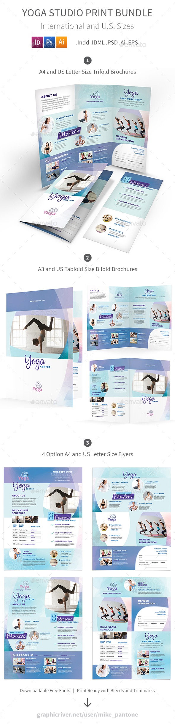 Yoga Studio Print Bundle 3 - Informational Brochures