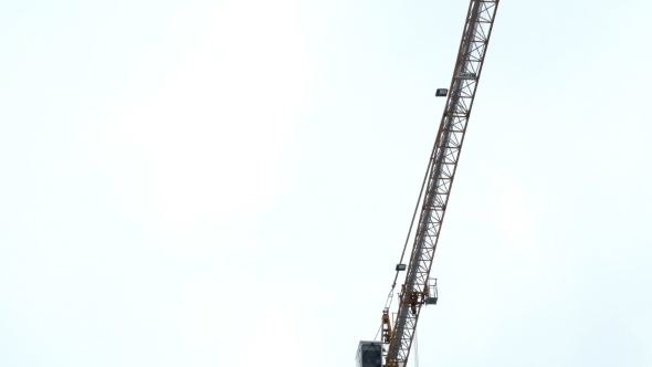 Construction Crane Working Tower Building