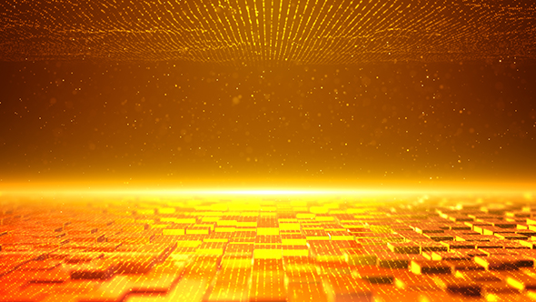 Golden Cube Particles Background