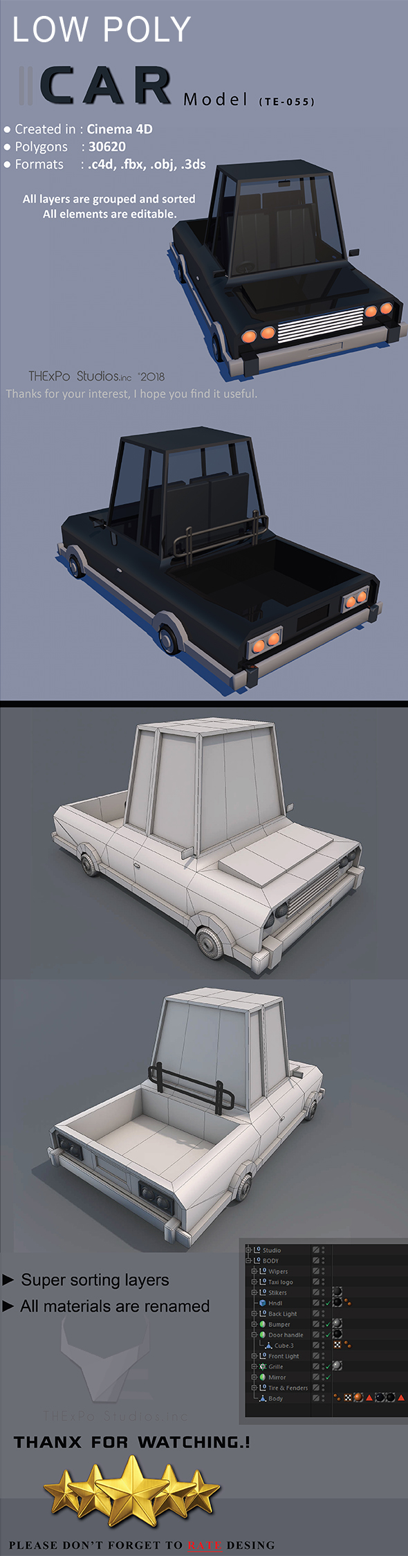 Low Poly Car - 3Docean 21398708