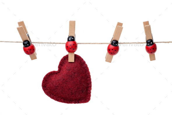 Hanging heart - Stock Photo - Images